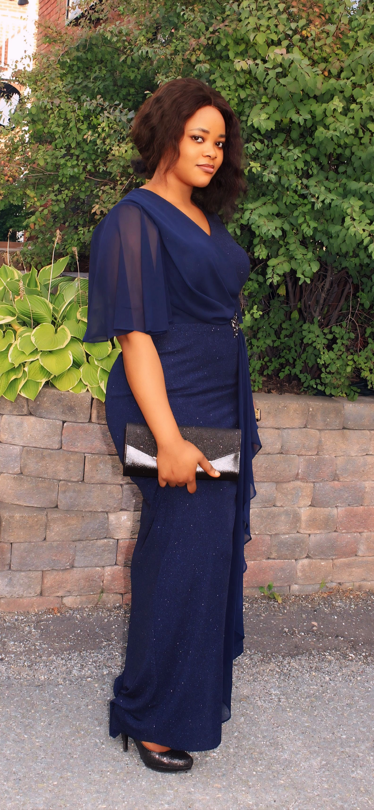 ✨ Robe de soirée longue bleu marine – Élégance & sophistication ✨