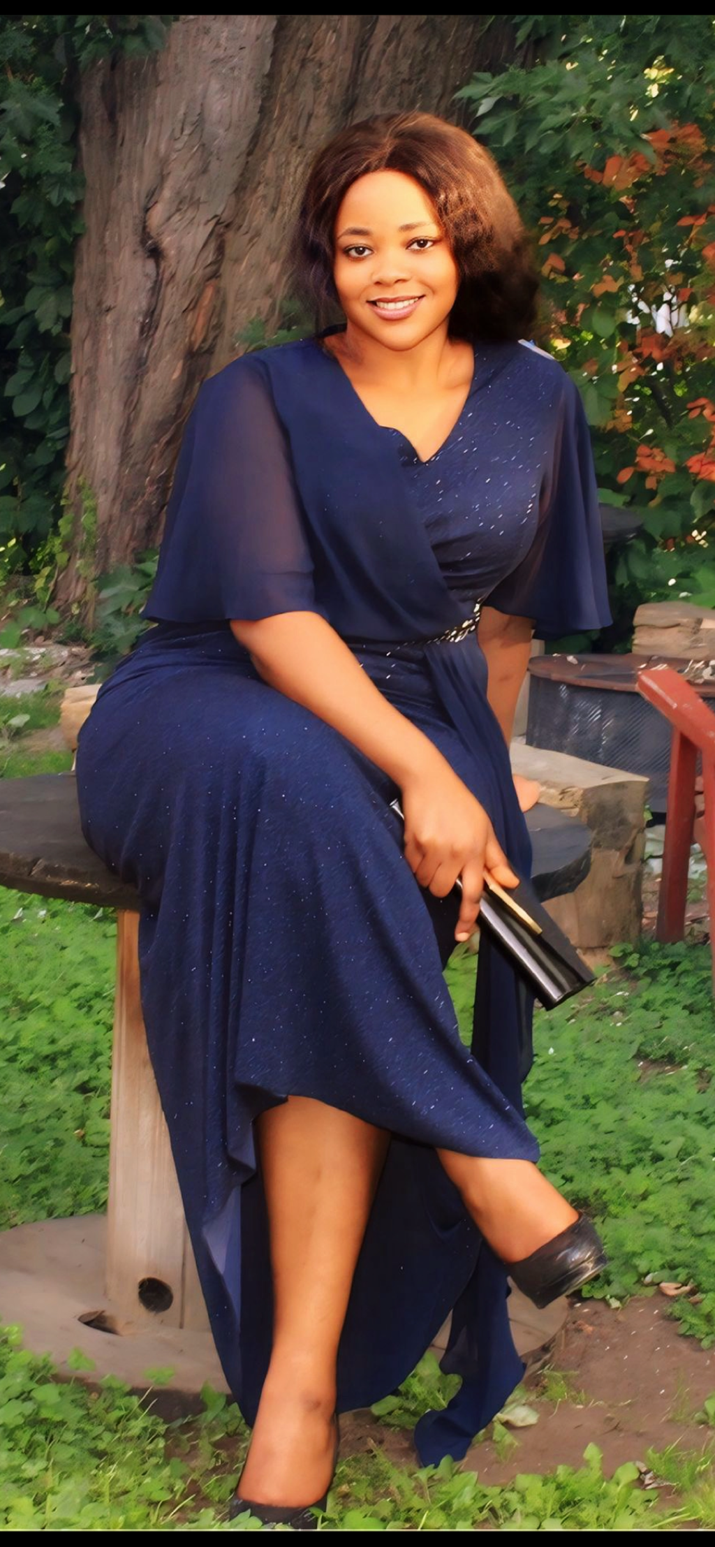 ✨ Robe de soirée longue bleu marine – Élégance & sophistication ✨